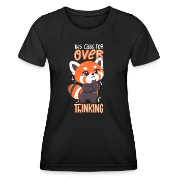 Red Panda thinks too much - Women's Functional T-Shirt - black - Front - AI Model Female 172 light (172cm)