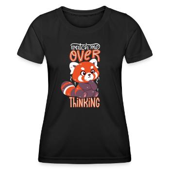 Trop penser au panda roux - T-shirt sport Femme - noir - Devant - AI Model Female 172 light (172cm)