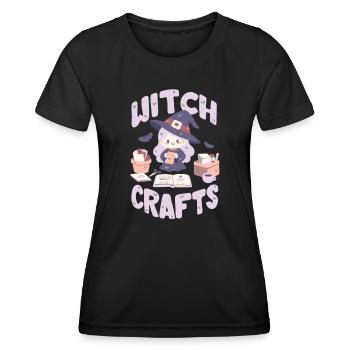 Hexerei ist, wenn die Hexe bastelt - Frauen Funktions-T-Shirt - Schwarz - Vorne - AI Model Female 172 light (172cm)