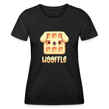 Waffel-Hund - Frauen Funktions-T-Shirt - Schwarz - Vorne - AI Model Female 172 light (172cm)