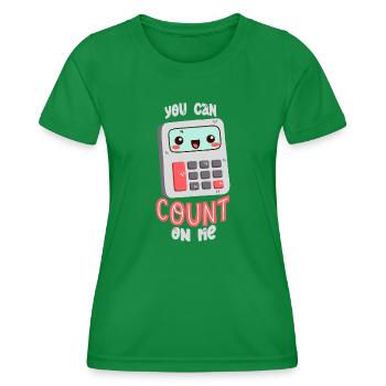 Calculator pun - Women's Functional T-Shirt - kelly green - Front - AI Model Female 172 dark (172cm)