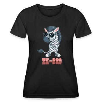 Jeu de mots zébré - T-shirt sport Femme - noir - Devant - AI Model Female 172 light (172cm)