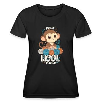 More wool please - Women's Functional T-Shirt - black - Front - AI Model Female 172 light (172cm)