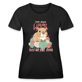 Wolle hat man nie genug - Frauen Funktions-T-Shirt - Schwarz - Vorne - AI Model Female 172 light (172cm)
