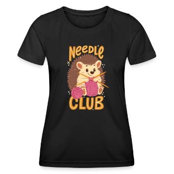 Club d’aiguilles - T-shirt sport Femme - noir - Devant - AI Model Female 172 light (172cm)