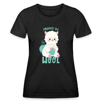 Alpaka mit Wolle - Frauen Funktions-T-Shirt - Schwarz - Vorne - AI Model Female 172 light (172cm)