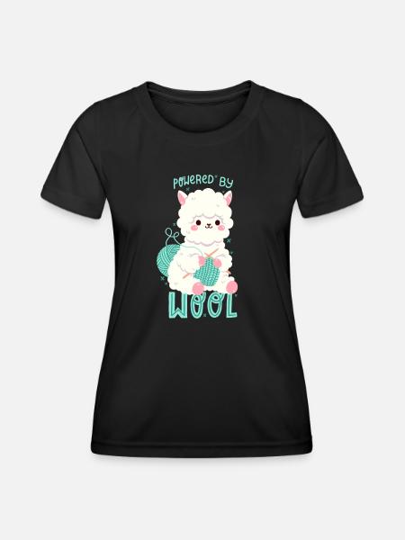Alpaka mit Wolle - Funktionsshirt til damer - sort