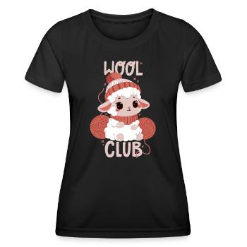 Wool Club - Women's Functional T-Shirt - black - Front - AI Model Female 172 light (172cm)