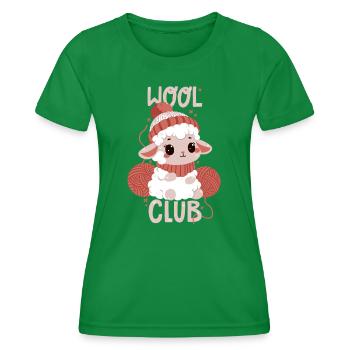 Club de laine - T-shirt sport Femme - vert - Devant - AI Model Female 172 dark (172cm)