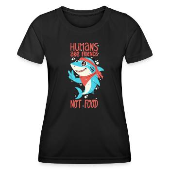 Menschen sind Freunde, kein Fressen - Frauen Funktions-T-Shirt - Schwarz - Vorne - AI Model Female 172 light (172cm)