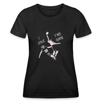 Football Saying I love this game Catch Receiver - Women's Functional T-Shirt - black - Front - AI Model Female 172 light (172cm)
