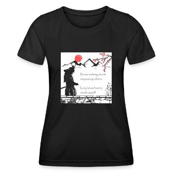 Samurai Zitat Japan Krieger Inspirierender Spruch - Frauen Funktions-T-Shirt - Schwarz - Vorne - AI Model Female 172 light (172cm)