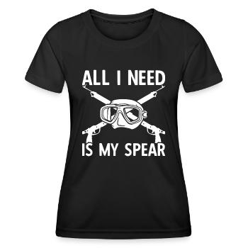 Chasse sous-marine Chasseur sous-marin Chasseur sous-marin - T-shirt sport Femme - noir - Devant - AI Model Female 172 light (172cm)