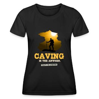 Caving - Women's Functional T-Shirt - black - Front - AI Model Female 172 light (172cm)