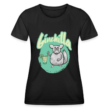 Gincilla Gin Chinchilla Shirt - Frauen Funktions-T-Shirt - Schwarz - Vorne - AI Model Female 172 light (172cm)