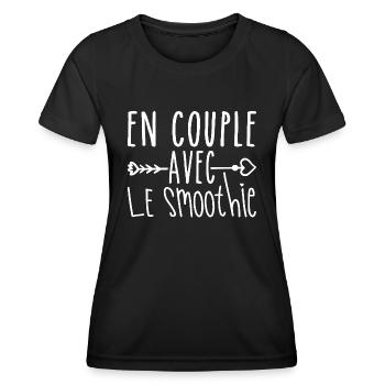 En Couple avec Smoothie, cadeau Fans de Smoothie - T-shirt sport Femme - noir - Devant - AI Model Female 172 light (172cm)
