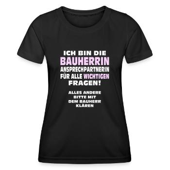 Bauherrin Hausbau - Frauen Funktions-T-Shirt - Schwarz - Vorne - AI Model Female 172 light (172cm)