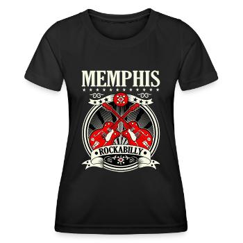 Rockabilly Style Memphis Tennessee Retro Rocker - Frauen Funktions-T-Shirt - Schwarz - Vorne - AI Model Female 172 light (172cm)