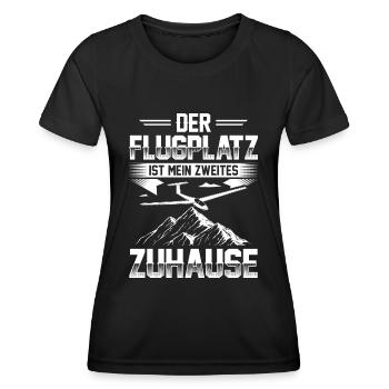Segelflug Pilot Thermik Segelflieger Segelfliegen - Frauen Funktions-T-Shirt - Schwarz - Vorne - AI Model Female 172 light (172cm)