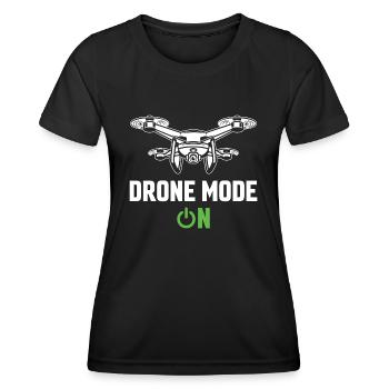 Drohnen-Modus Ein - Frauen Funktions-T-Shirt - Schwarz - Vorne - AI Model Female 172 light (172cm)