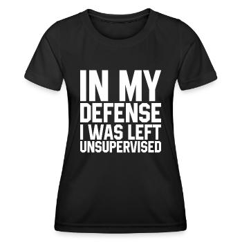 J’ai été laissé sans surveillance Citation - T-shirt sport Femme - noir - Devant - AI Model Female 172 light (172cm)