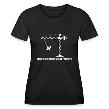 Les ingénieurs font d’excellents parents - T-shirt sport Femme - noir - Devant - AI Model Female 172 light (172cm)