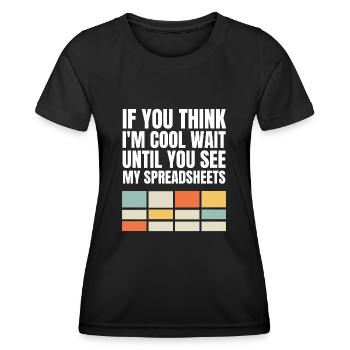 Lustiger Aktuar Statistiker lieben Tabellenkalkulationen - Frauen Funktions-T-Shirt - Schwarz - Vorne - AI Model Female 172 light (172cm)