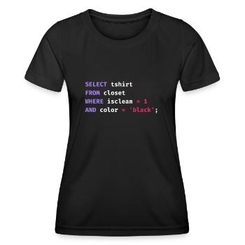 Programmeur Logiciels de science des bases de données Codeur Drôle - T-shirt sport Femme - noir - Devant - AI Model Female 172 light (172cm)