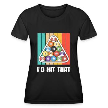 Lustige Billardspieler Billardkugeln Vintage Design - Frauen Funktions-T-Shirt - Schwarz - Vorne - AI Model Female 172 light (172cm)