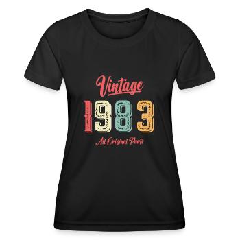 1983 Anniversaire né 1983 Vintage Original - T-shirt sport Femme - noir - Devant - AI Model Female 172 light (172cm)