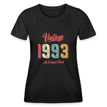 1993 Birthday Gift Born 1993 Vintage Original - Women's Functional T-Shirt - black - Front - AI Model Female 172 light (172cm)