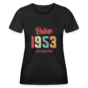 1953 Cadeau d’anniversaire Né 1953 Vintage Original - T-shirt sport Femme - noir - Devant - AI Model Female 172 light (172cm)