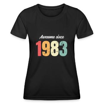 Awesome Since 1983 Birthday Vintage Legends 1983 - Women's Functional T-Shirt - black - Front - AI Model Female 172 light (172cm)