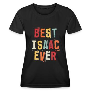 Beste Isaac aller Zeiten Retro Geburtsnamen Isaac - Frauen Funktions-T-Shirt - Schwarz - Vorne - AI Model Female 172 light (172cm)