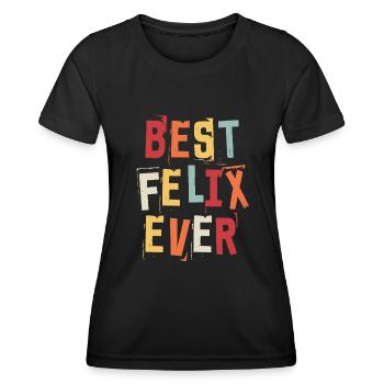 Beste Felix aller Zeiten Retro Geburtsnamen Felix - Frauen Funktions-T-Shirt - Schwarz - Vorne - AI Model Female 172 light (172cm)