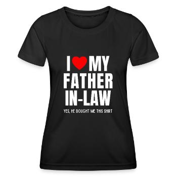 J’aime mon beau-père drôle de favori pour son fils - T-shirt sport Femme - noir - Devant - AI Model Female 172 light (172cm)