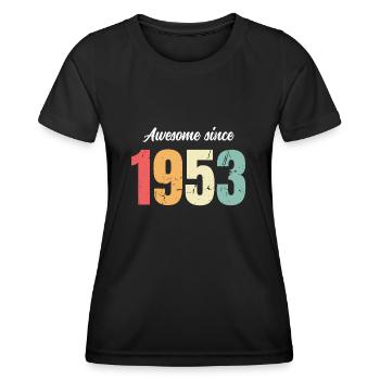 Génial depuis 1953 anniversaire Vintage Legends 1953 - T-shirt sport Femme - noir - Devant - AI Model Female 172 light (172cm)