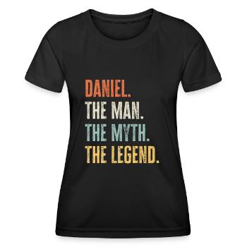 Daniel, légende du mythe de l’homme, drôle de meilleur nom Daniel - T-shirt sport Femme - noir - Devant - AI Model Female 172 light (172cm)