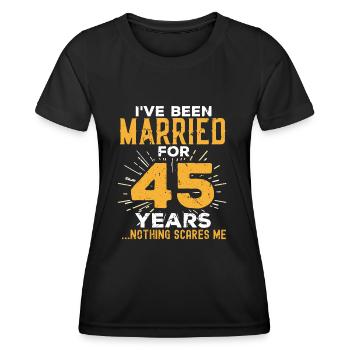 45th Wedding Anniversary Funny Couples Married - Women's Functional T-Shirt - black - Front - AI Model Female 172 light (172cm)