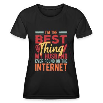 La meilleure chose que mon mari a trouvée - Couple marié - T-shirt sport Femme - noir - Devant - AI Model Female 172 light (172cm)