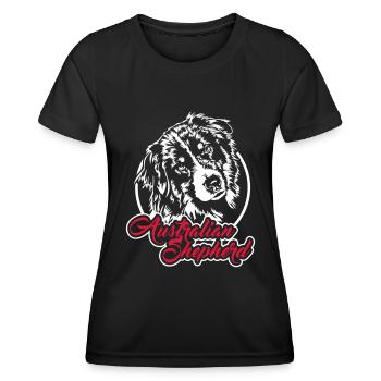 AUSTRALIAN SHEPHERD - Women's Functional T-Shirt - black - Front - AI Model Female 172 light (172cm)