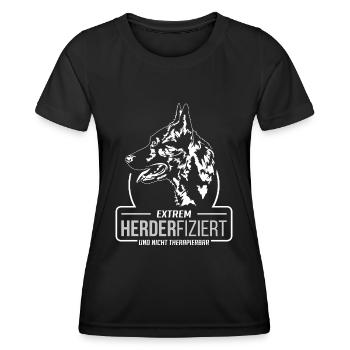 HERDERFIZIERT Hollandse Herder Hunde Hund Wilsigns - Frauen Funktions-T-Shirt - Schwarz - Vorne - AI Model Female 172 light (172cm)