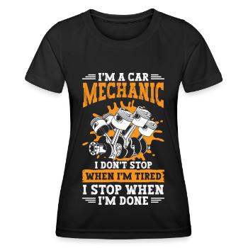 Mécanicien Artisan Réparation - T-shirt sport Femme - noir - Devant - AI Model Female 172 light (172cm)