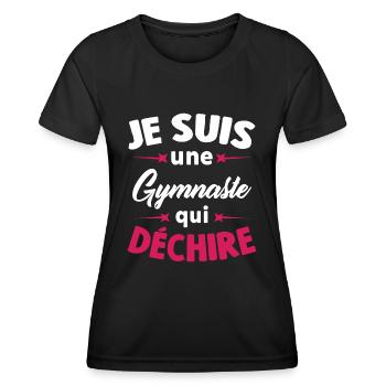 Je suis une Gymnaste qui déchire - T-shirt sport Femme - noir - Devant - AI Model Female 172 light (172cm)
