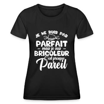 Je ne suis pas parfait mais je suis bricoleur - T-shirt sport Femme - noir - Devant - AI Model Female 172 light (172cm)
