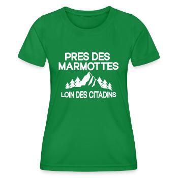 Montagne - Ski - Station de Ski - T-shirt sport Femme - vert - Devant - AI Model Female 172 dark (172cm)