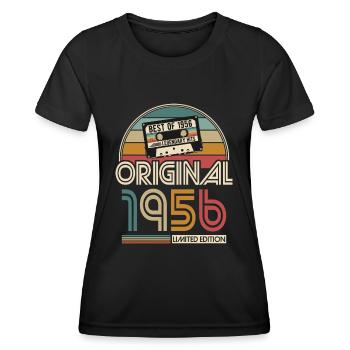Born in 1956 Vintage Birthday Retro - Women's Functional T-Shirt - black - Front - AI Model Female 172 light (172cm)