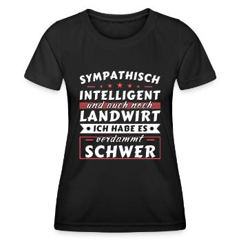 Sympathisch und intelligent - Landwirt Edition - Frauen Funktions-T-Shirt - Schwarz - Vorne - AI Model Female 172 light (172cm)