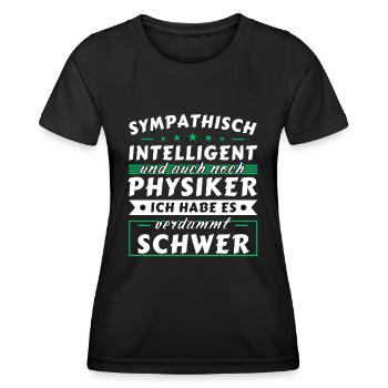 Sympathisch und intelligent - Physiker Edition - Frauen Funktions-T-Shirt - Schwarz - Vorne - AI Model Female 172 light (172cm)