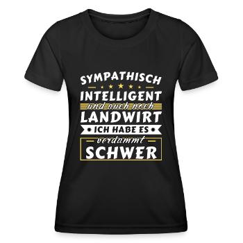 Sympathisch und intelligent - Landwirt Edition - Frauen Funktions-T-Shirt - Schwarz - Vorne - AI Model Female 172 light (172cm)